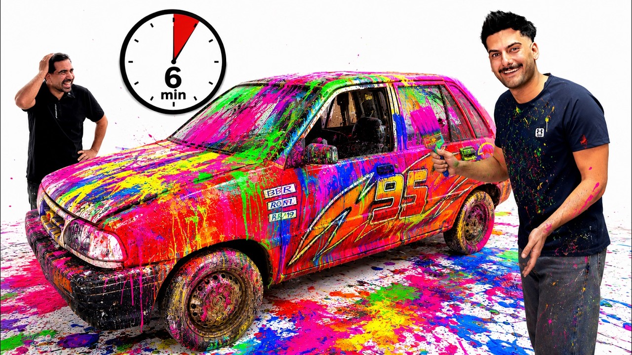 کی بهتر ماشینو رنگ میکنه؟🤩Who paints the car better?