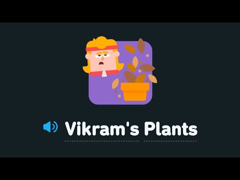 Story.  Vikram's Plants.  how to speak english.