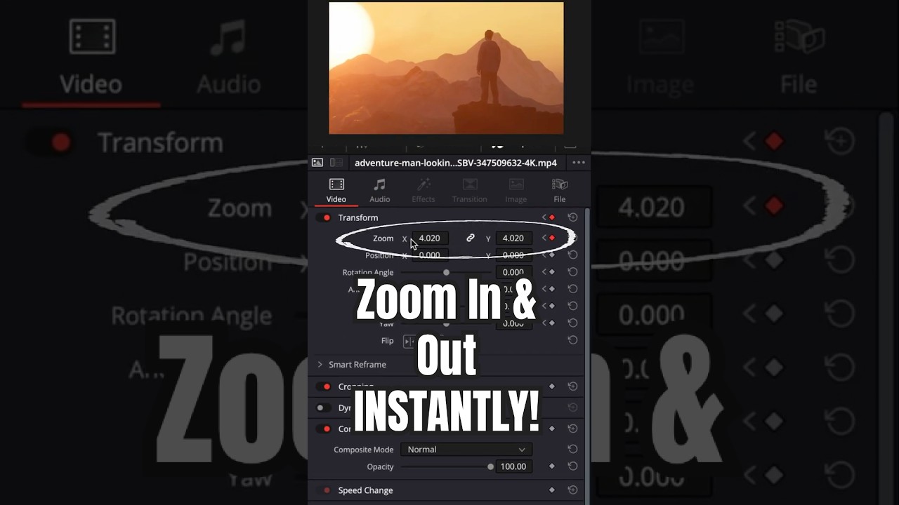 Create INSTANT Zoom In or Zoom Out - DaVinci Resolve