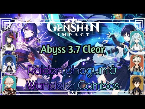 Raiden Taser Team vs C0 Wanderer HyperCarry - Clear Full Stars Abyss 3.7 Genshin Impact