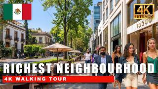 The Most Beautiful Streets in Mexico City 🇲🇽 | Sunny Afternoon in Polanco 4K