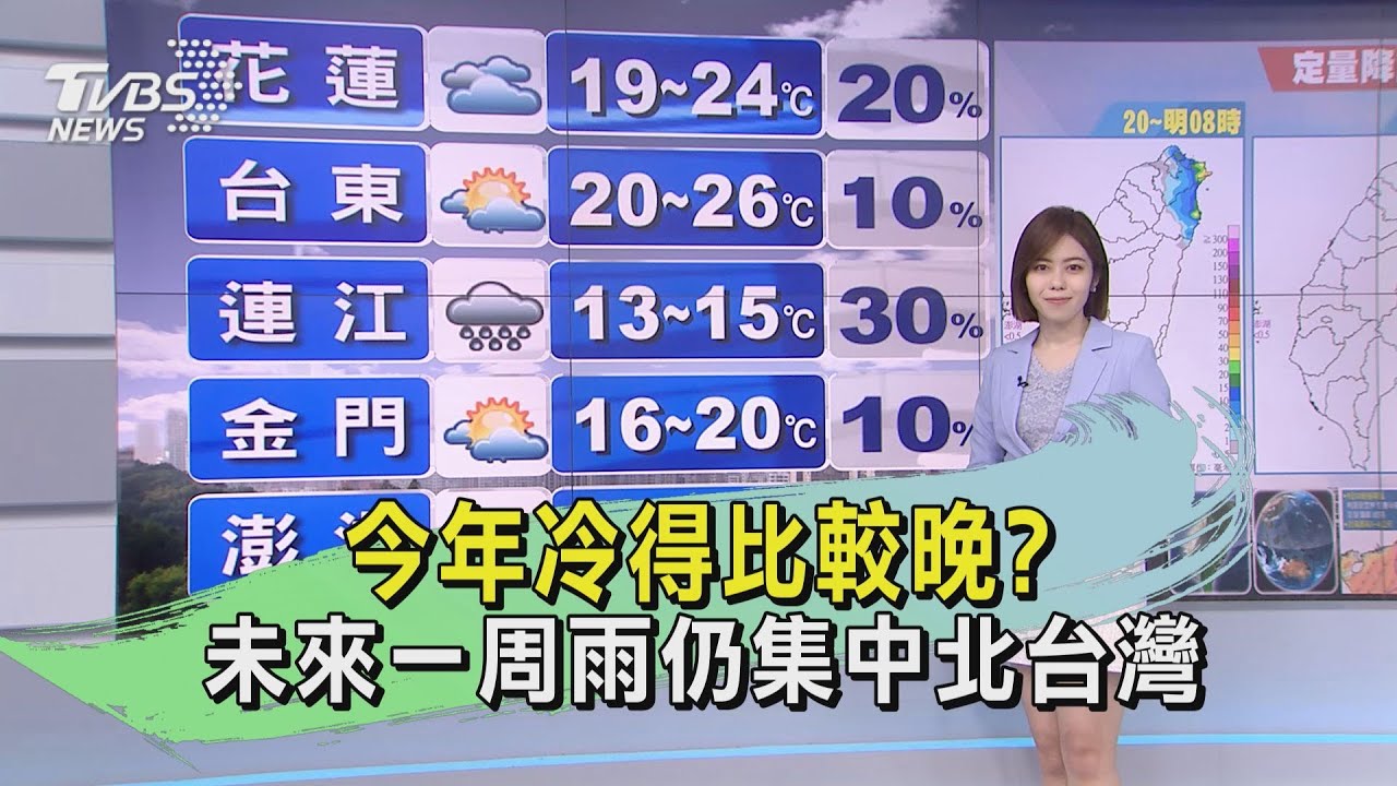 今年冷得比較晚?未來一周雨仍集中北台灣
