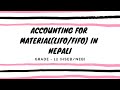 Accounting For Material LIFO FIFO In Nepali Grade 12 Accountancy HSEB NEB