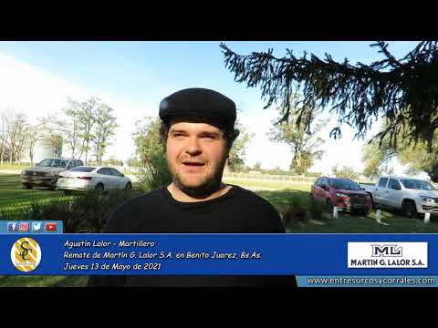 13-05-21 - Agustín Lalor - Remate de Martín G. Lalor S.A. - Benito Juarez, Bs.As.