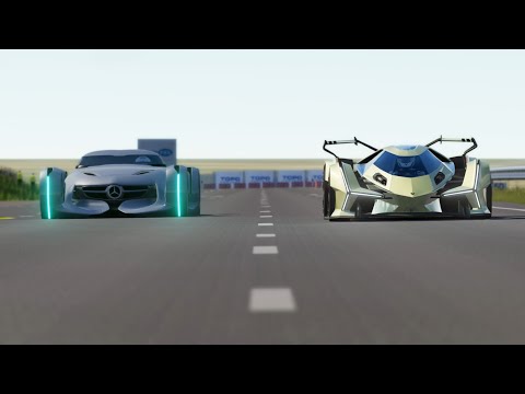 Mercedes-Benz Silver Arrow Concept vs Lamborghini V12 Vision GT at Palanga Circuit