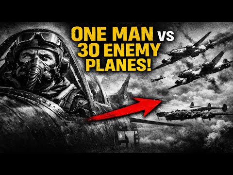 One P-47 vs 30 German Fighters — How a Single Pilot Saved 3 Bombers in WW2 Air Combat