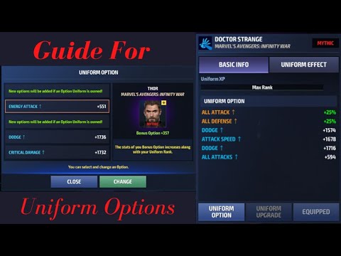 Guide for uniform option bonus - marvel future fight