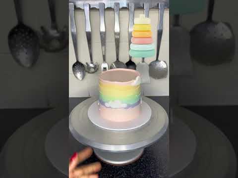 Rainbow Smash Cake + Pastel Cupcakes Tutorial Ombre Buttercream & Baby’s 1st Birthday  Kutiwa Cakes
