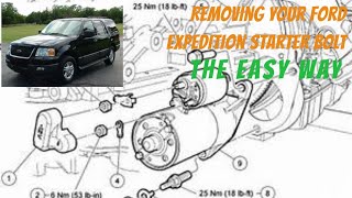 Ford expedition starter bolt removal super simple exactly where to put your hands!!!!
