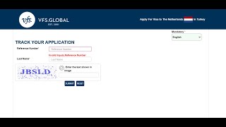 Invalid Inputs Error VFS Global  Visa Tracking 2024