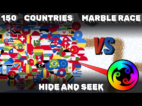 150 Countries Escape The Seeker On Winter Camp Map | Marble Race In Algodoo