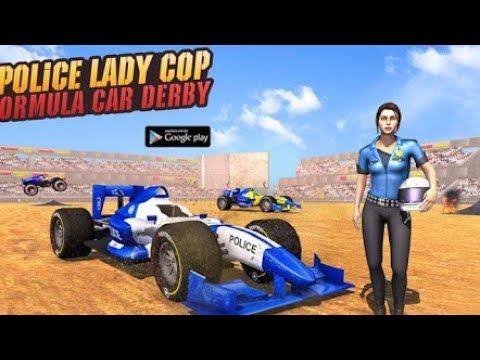 Fearless US Police Formula Car to Knock Down Demolition Derby Car Crash Stunts.