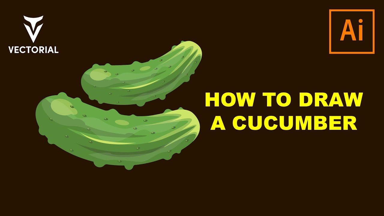 How to draw a Cucumber in Adobe Illustrator