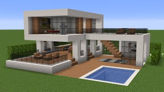Minecraft - How to build a Modern Summer Mansion House