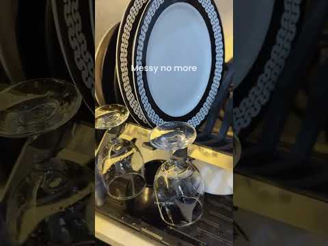 Gambar Stora Tinsel Rak Piring 2 Tingkat Foldable - Hitam