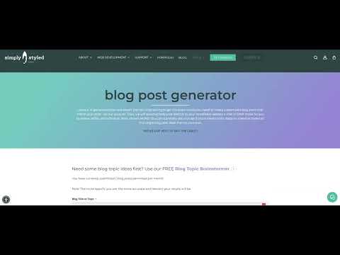 Blog Post Generator by Simply Styled Sites