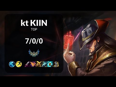 kt Kiin Twisted Fate vs Fiora TOP - KR CHALLENGER Patch 14.3