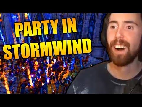 Asmongold Celebrates With The Alliance In Stormwind After He Hits Level 60 in Classic