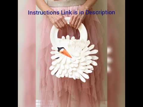 DIY Paper Plate Swan Bag // Paper crafts , How to create Cute Animals using Paper Plates.