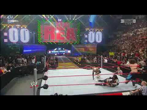 The great Khali enter in the royal rumble and beat every one in the Ring