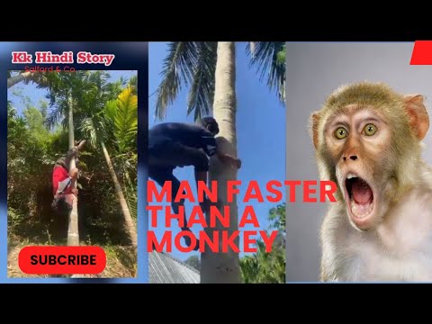 Man Faster than a Monkey #viralvideos #nature #climber