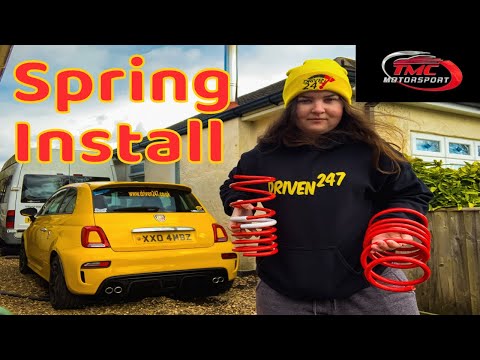 MODIFIED Abarth gets lowering springs fitted: INSTALL VID