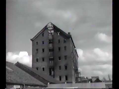 Gloucester Docks with Burnt Out Warehouse. 1987