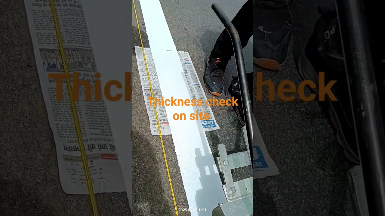 road marking thickness check on site