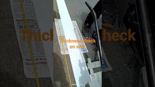 road marking thickness check on site