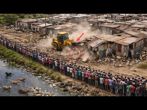 Great new project!! Complete 100% clearing, pushing soil, garbage in water the houses by Bulldozer