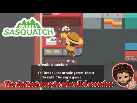 Sneaky Sasquatch - The fastest way to win all 4 arcades walkthrough