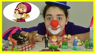 Farm Animals For Kids - Educational Fun Learning Video with Clown Flower