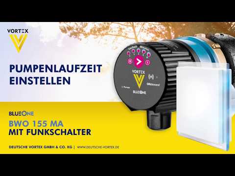 Vortex BWO 155 MA - Einstellen der Pumpenlaufzeit
