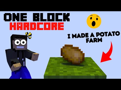 I made a potato farm in Minecraft Hardcore OneBlock Letsplay | Minecraft Hardcore Oneblock Episode 4