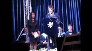 preview picture of video 'Carl Kolon and Jackie Lin HISB Speech Day 2014'