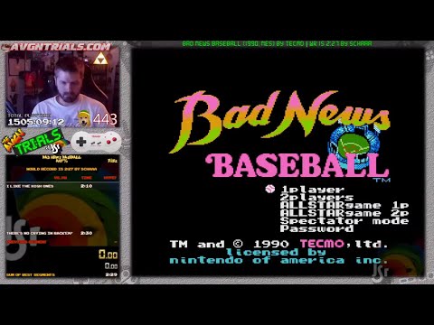 #133 Bad News Baseball Any% Speedrun in 2:26! (Former WR) | The AVGN Trials of JSR