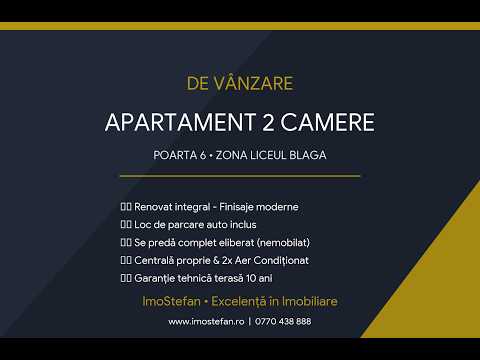 Video LOC DE PARCARE INCLUS Apartament 2 Camere Poarta 6 Lângă Liceul Blaga