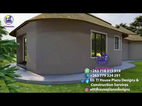 Thatched roof house plan design, Lumion render, @elitidesigns