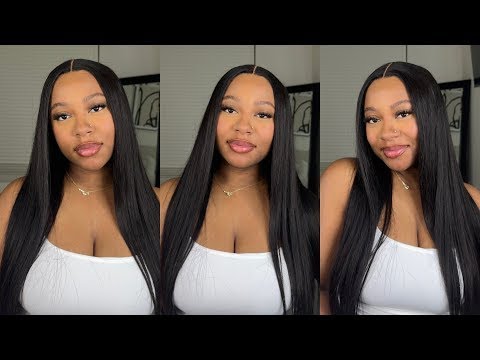 Straight Glueless Lace Front Human Hair Wigs For Black Women Pre Plucked
