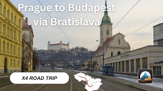 Prague to Budapest via Bratislava - A Time Lapsed Road Trip in December