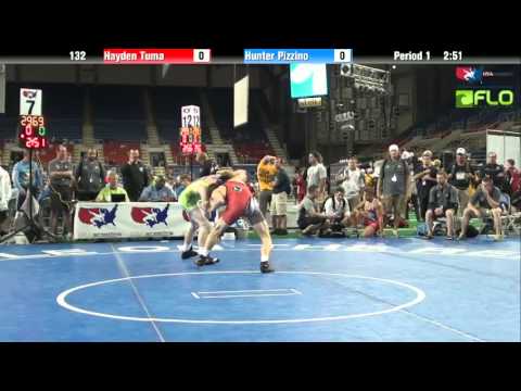 Junior 132 - Hayden Tuma (Idaho) vs. Hunter Pizzino (Ohio)