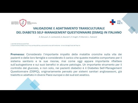 12  VALIDAZIONE E ADATTAMENTO TRANSCULTURALE  DEL DIABETES SELF MANAGEMENT