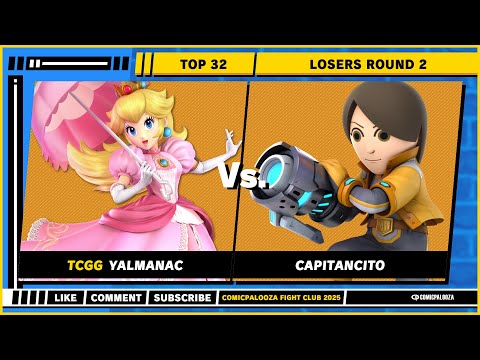 Comicpalooza 2025 - Loser Round 2 -  Yalmanac (Peach) VS Capitancito (Mii Gunner) - Ultimate Singles
