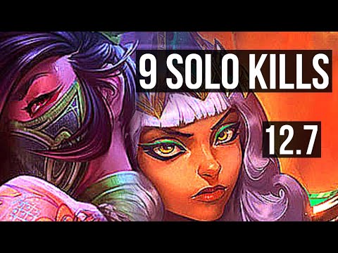 AKALI vs QIYANA (MID) | 9 solo kills, Legendary, 500+ games, 1.0M mastery | BR Master | 12.7