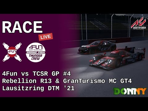 Live Race | 4Fun Vs TCSR GP#4 | Rebellion R13 & GranTurismo MC GT4 | Lausitzring DTM '21 | AC