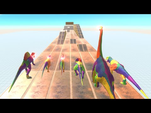 Colors Dinosaur Speed race get a GREEN Pig - Animal Revolt Battle Simulator