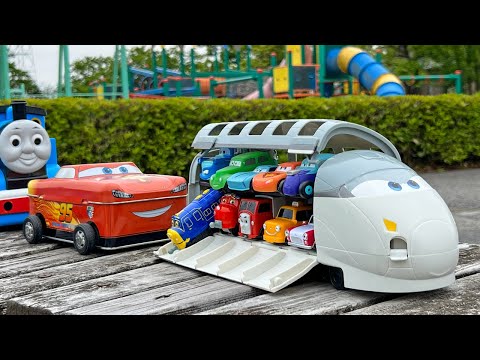 19 types Thomas the Tank Engine & Disney Cars ☆TAYO and Chuggington's Park Hide and Seek ♪
