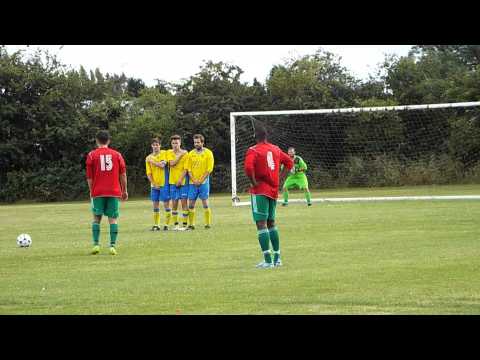 Coventry's O'Grady fires a free kick wide v Brinklow