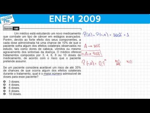 ENEM 2009 Mathematics #45 - Probability and Side Effects in Cancer Treatment