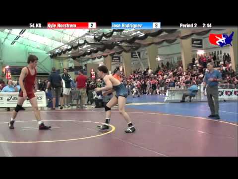 Kyle Norstrem vs. Jose Rodriguez at 2013 FILA Cadet Nationals - FS